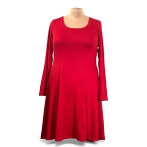 24seven Comfort Apparel Plus Size Long Sleeve Flared T-Shirt Dress, NWT! Size 1X